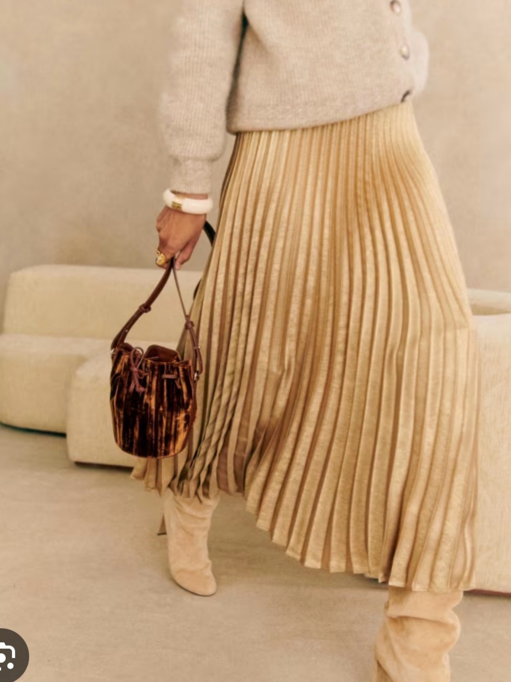 Sézane Dune skirt, gold - size EU38 (US6)